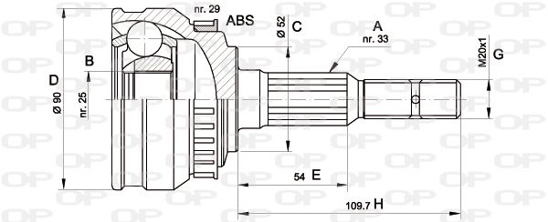 OPEN PARTS Шарнирный комплект, приводной вал CVJ5047.10